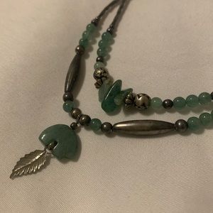 Handmade Double Strand Green Necklace